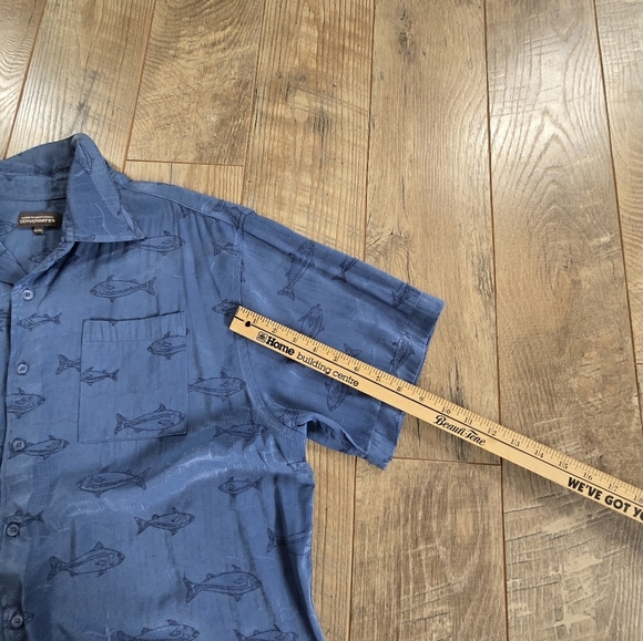 Denver Hayes Men's Classic Blue Casual Xl Shirt  Fish Theme, Fathers Day Gift! - Picture 5 of 8
